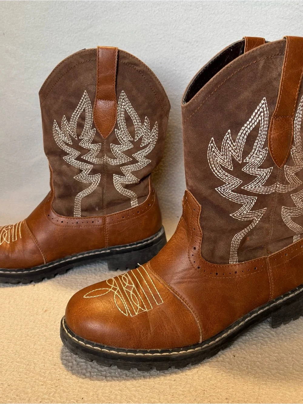 Hawkwell Mid-Calf size 7 Brown Western Cowgirls Pull-On Synthetic Boots